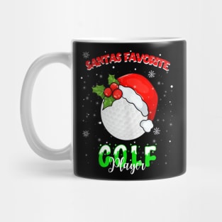 Golf Christmas - Santas Favorite Golf Player - Xmas Lights - Golfers Christmas Mug